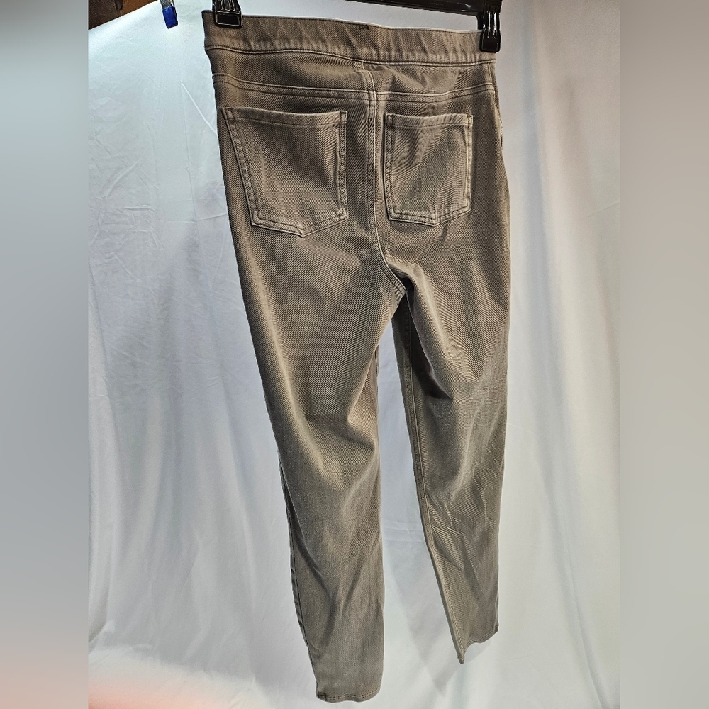 SPANX JEAN-ISH ANKLE Gray Pull On Shaping Stretch Denim Leggings  Size M - Picture 3 of 11